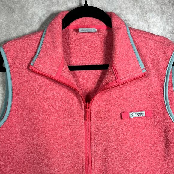 Columbia PFG Vest Womens XL Pink Gray Full Zip Sleeveless Fishing Outdoor Camp - Picture 2 of 8